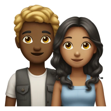 Two girls and one boy sticker