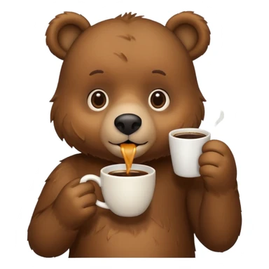 a bear drinking coffee sticker