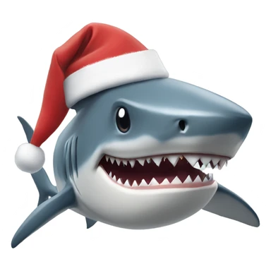 Shark in a Christmas hat sticker