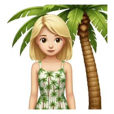 Teenage blonde girl in palm tree sticker