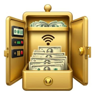 open filled cash money wifi vault sticker