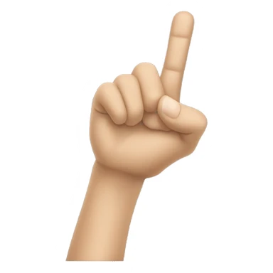 make just a right hand. make the thumb extend out towards the right, and make the pointer finger extend towards the sky. make the remaining fingers curled in. sticker