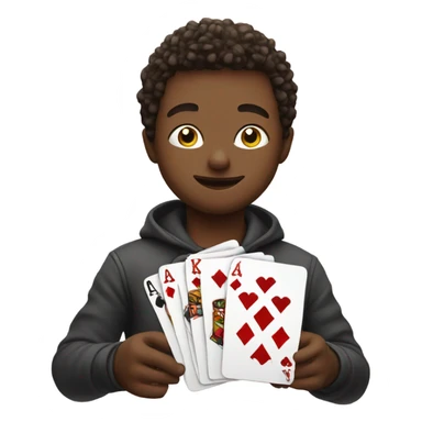 Boy play poker sticker