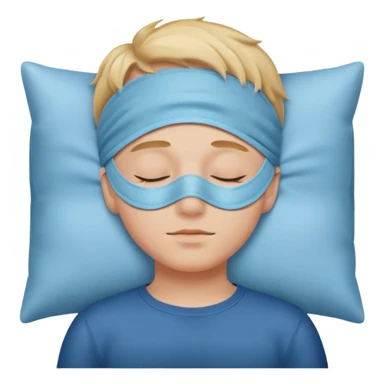 boy with a sleeping mask over head
 sticker