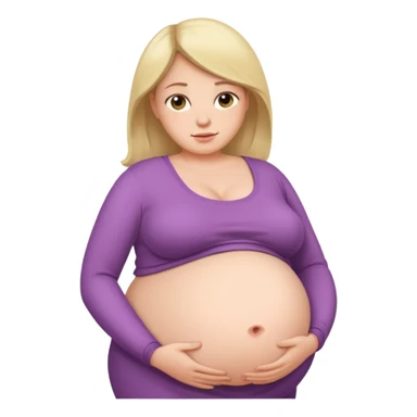 heavily pregnant woman with very very large overdue  belly sticker