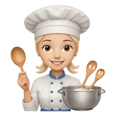 Young female baker – wearing white chef hat

 sticker