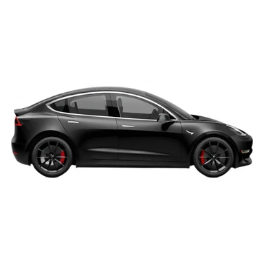 tesla model 3 performance black com puxadores pretos e jantes de 20 polegadas sticker