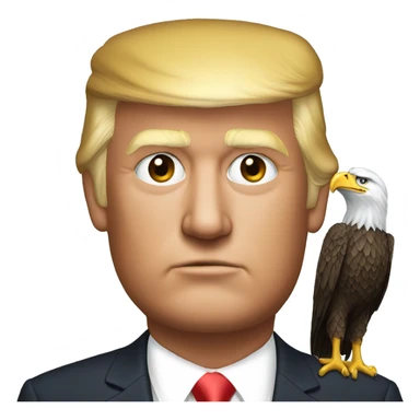 Trump with an eagle on his shoulder sticker