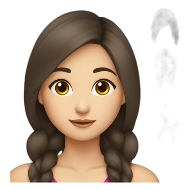 brunette Kazakh girl with beautiful sticker