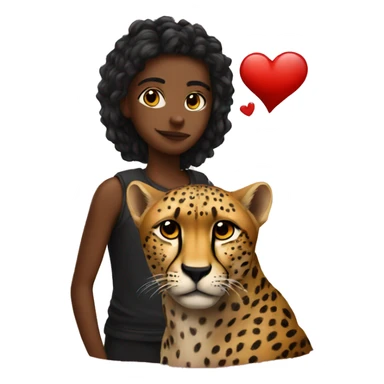 dark read heart and cheetah sticker