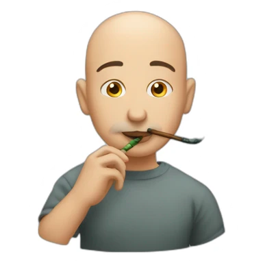 bald guy smokes a hookah  sticker