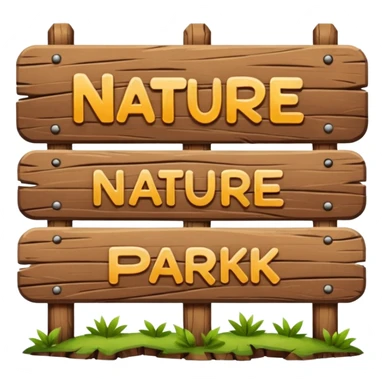 wooden nature park sign sticker
