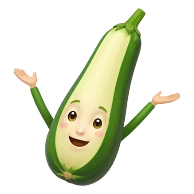 zucchini with a face doing a cartwheel sticker