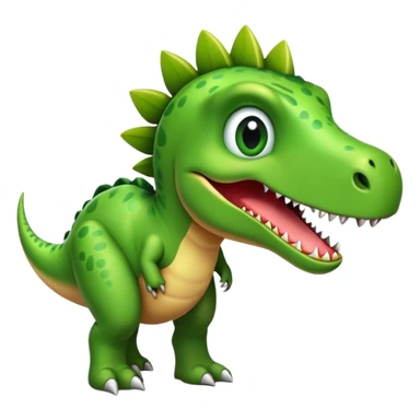crea un dinosaurio alegre con caracteristicas amigables sticker