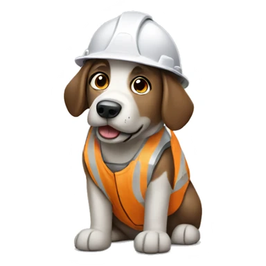 Dog that works construction sticker