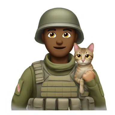 Soldier with a cat  sticker