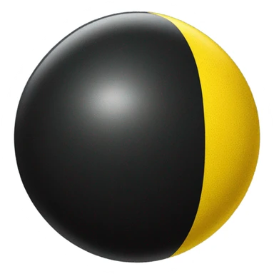 black ball with two small yellow dots sticker