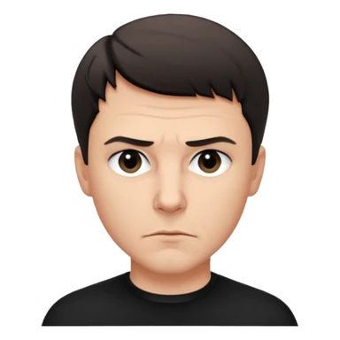 Christoph Schneider, determined face, short hair, black clothing sticker