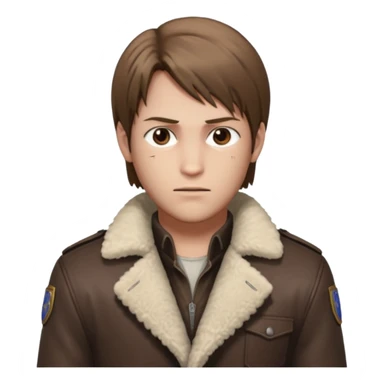 Leon Kennedy from resident evil 4 remake in sheepskin coat sticker