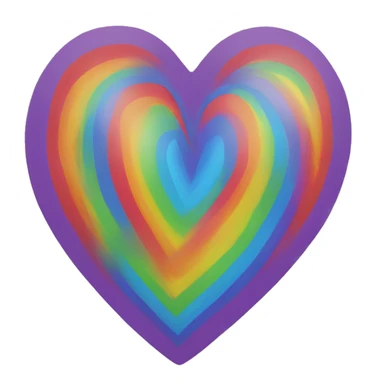 rainbow heart with white outline sticker