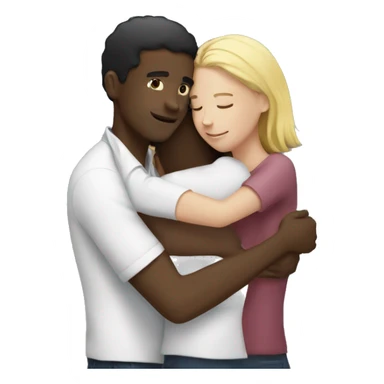 Black guy hugging two white girls sticker