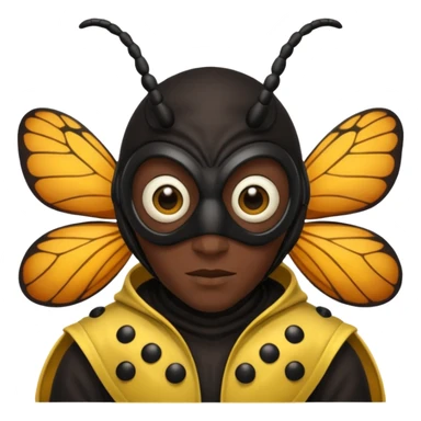 black  insect costumed man sticker