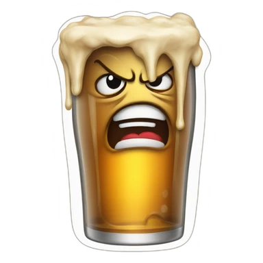 angry beer sticker