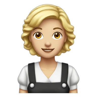 White woman maid sticker