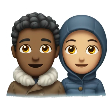 Freezing couple sticker