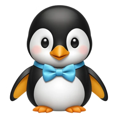 Penguin wear cute bow tie sticker