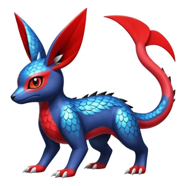  Cute Shiny Exotic Colorful Guilmon-Latias-Koraidon-Umbreon-Fakémon-hybrid-creature (full body)  sticker