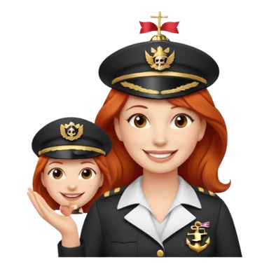 cruise emoji with a red headed woman sticker