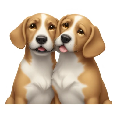 Two dogs kissing  sticker