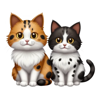 two cats. one black and white. one brown with black spots sticker