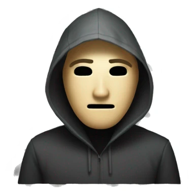 hacker using computer shrouded face sticker