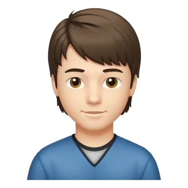 Boy with mullet hair cut  sticker