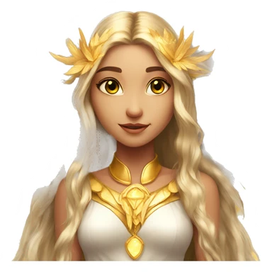 big wings, sun, gold, Beautiful, fairy, long hair sticker