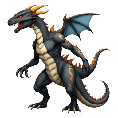  Venom-Marowak-Charizard-Xenomorph-hybrid-fantasy-creature (full body) with tattoos and scale markings sticker