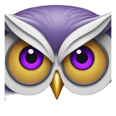 Owl coin with purple eyes  sticker