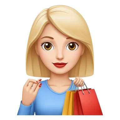 White woman shopping sticker