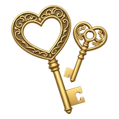 gold basic heart key sticker
