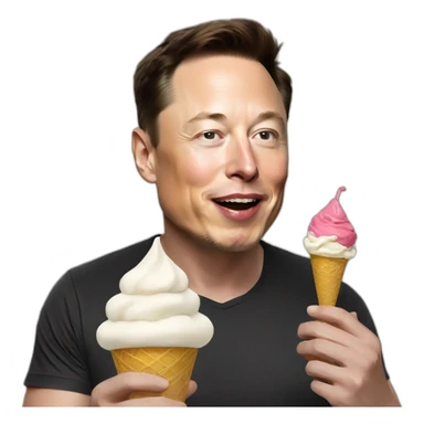 Elon musk eating an ice cream sticker
