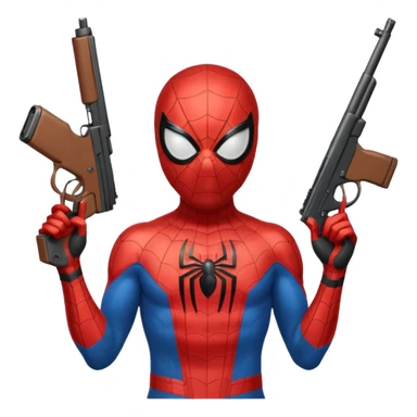 Spider-Man holding a gun sticker