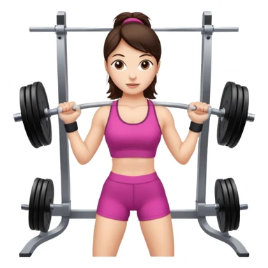 Brunette fair skin girl gym working out weights sticker