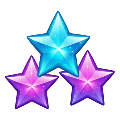 glitter purple and cian stars sticker