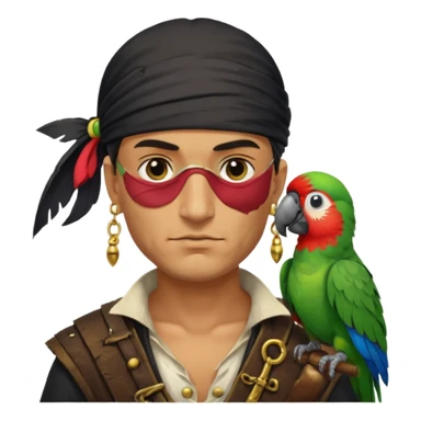 pirate and parrot sticker