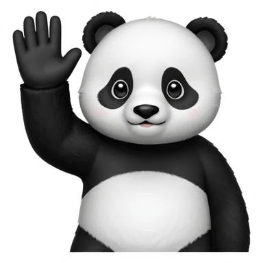 A cute panda emoji giving a high five sticker