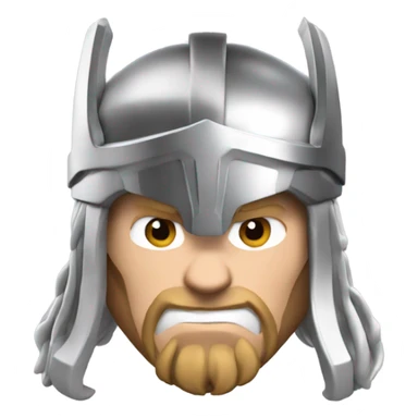 3d render Thor emoji face  sticker