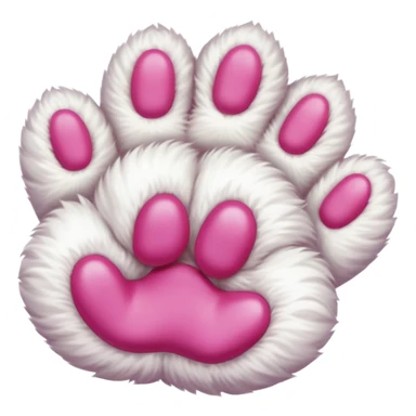 white cat paw, from the bottom, vivid pink toe beans sticker