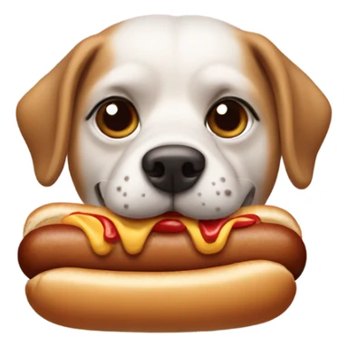 Dog eating hotdog sticker